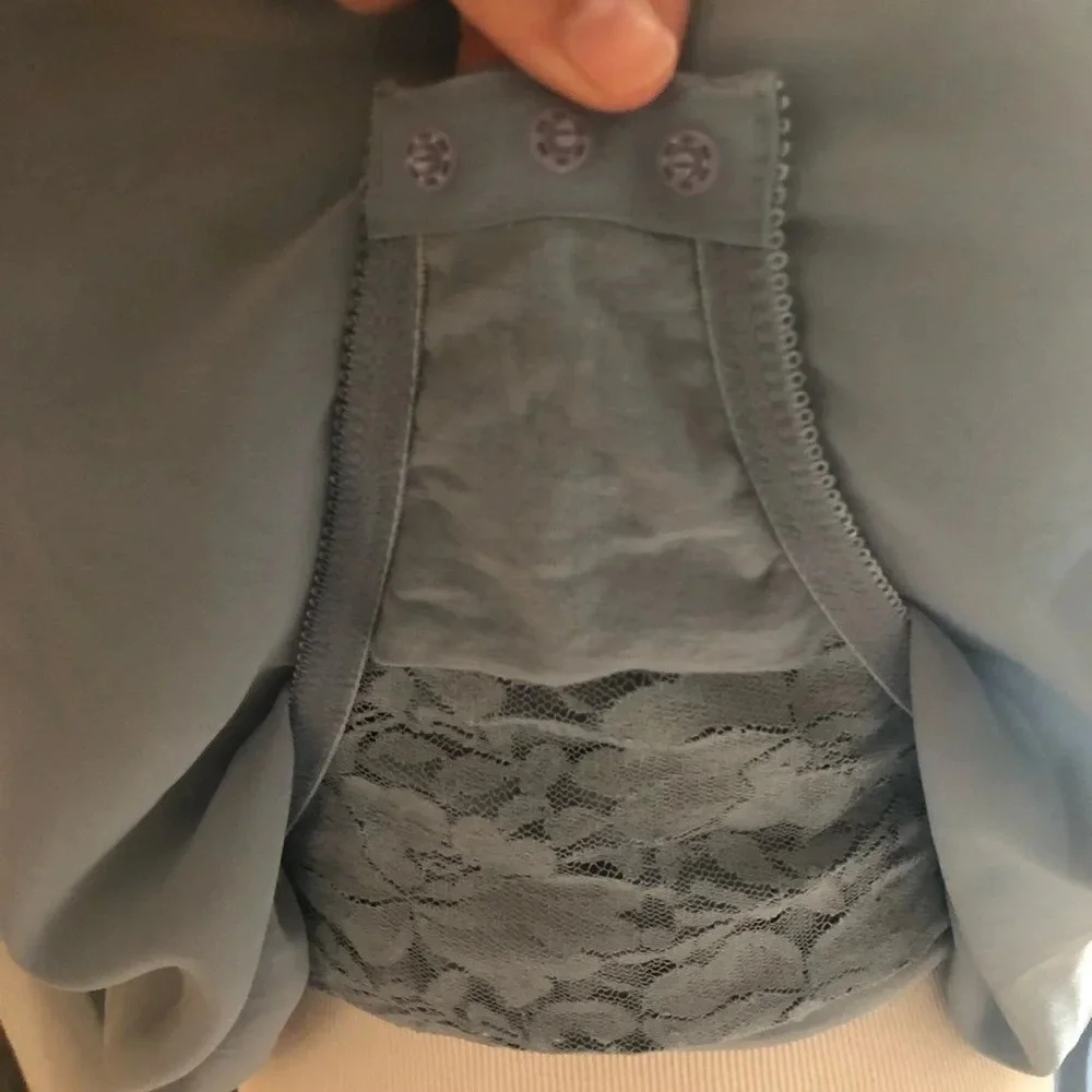 Free People Light‎ Blue Bodysuit - Sheer and Lace